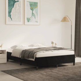 Bettgestell aus schwarzem Samt, 140 x 190 cm von vidaXL, Betten und Lattenroste - Ref: Foro24-347320, Preis: 111,71 €, Rabatt: %
