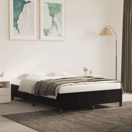 Bettgestell aus schwarzem Samt, 140 x 190 cm von vidaXL, Betten und Lattenroste - Ref: Foro24-347320, Preis: 112,35 €, Rabatt: %
