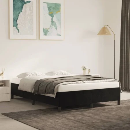 Black velvet bed frame 140x190 cm by vidaXL, Beds and slatted bases - Ref: Foro24-347320, Price: 112,09 €, Discount: %
