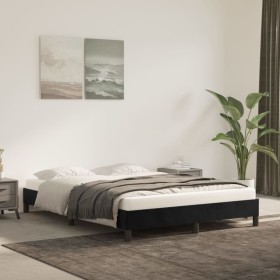 Black velvet bed frame 140x200 cm by vidaXL, Beds and slatted bases - Ref: Foro24-346978, Price: 104,80 €, Discount: %