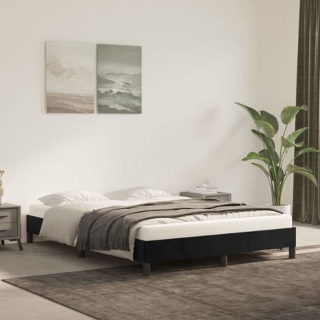 Estructura de cama de terciopelo negra 140x200 cm de vidaXL, Camas y somieres - Ref: Foro24-346978, Precio: 104,24 €, Descuen...