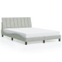 Estructura cama con luces LED terciopelo gris claro 120x200 cm