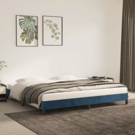 Estructura de cama de terciopelo azul 200x200 cm de vidaXL, Camas y somieres - Ref: Foro24-346998, Precio: 116,51 €, Descuent...
