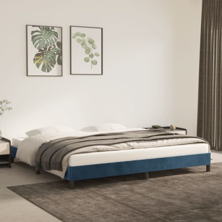 Estructura de cama de terciopelo azul 200x200 cm de vidaXL, Camas y somieres - Ref: Foro24-346998, Precio: 116,41 €, Descuent...