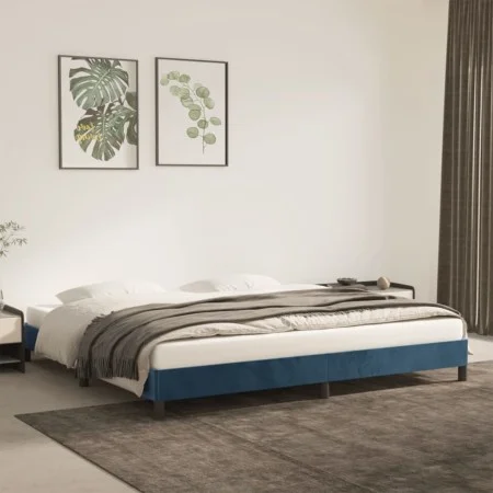 Estructura de cama de terciopelo azul 200x200 cm de vidaXL, Camas y somieres - Ref: Foro24-346998, Precio: 114,56 €, Descuent...