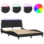 Estructura de cama con luces LED terciopelo negro 120x200 cm