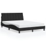 Estructura de cama con luces LED terciopelo negro 120x200 cm