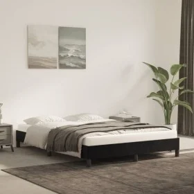 Black velvet bed frame 140x190 cm by vidaXL, Beds and slatted bases - Ref: Foro24-346972, Price: 100,94 €, Discount: %