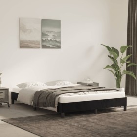 Estructura de cama de terciopelo negro 140x190 cm de vidaXL, Camas y somieres - Ref: Foro24-346972, Precio: 102,92 €, Descuen...