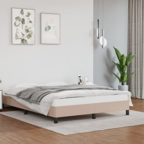 Cappuccino synthetic leather bed frame 140x200 cm by vidaXL, Beds and slatted bases - Ref: Foro24-346909, Price: 100,15 €, Di...