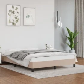 Cappuccino synthetic leather bed frame 140x200 cm by vidaXL, Beds and slatted bases - Ref: Foro24-346909, Price: 98,19 €, Dis...