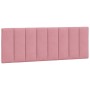 Estructura de cama con luces LED terciopelo rosa 120x200 cm
