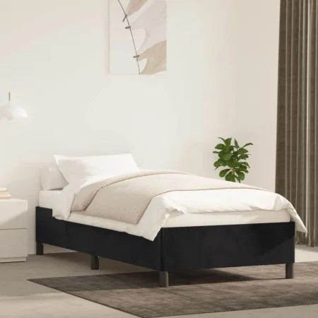 Bettgestell aus schwarzem Samt, 90 x 190 cm von vidaXL, Betten und Lattenroste - Ref: Foro24-347296, Preis: 74,21 €, Rabatt: %