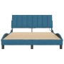 Estructura de cama con luces LED terciopelo azul 140x190 cm
