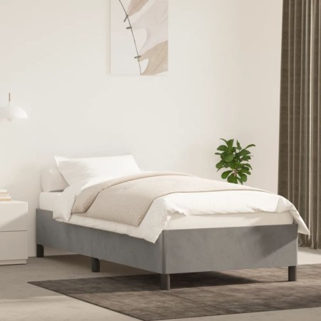 Estructura de cama de terciopelo gris claro 80x200 cm de vidaXL, Camas y somieres - Ref: Foro24-347288, Precio: 100,27 €, Des...