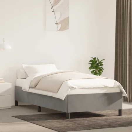 Light gray velvet bed frame 80x200 cm by vidaXL, Beds and slatted bases - Ref: Foro24-347288, Price: 97,31 €, Discount: %