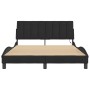 Estructura de cama con luces LED terciopelo negro 140x200 cm