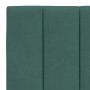 Estructura de cama con luces terciopelo verde oscuro 140x200 cm