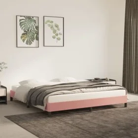 Estructura de cama de terciopelo rosa 180x200 cm de vidaXL, Camas y somieres - Ref: Foro24-346993, Precio: 102,51 €, Descuent...