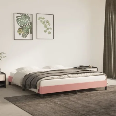 Estructura de cama de terciopelo rosa 180x200 cm de vidaXL, Camas y somieres - Ref: Foro24-346993, Precio: 102,55 €, Descuent...