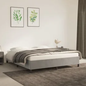 Light gray velvet bed frame 180x200 cm by vidaXL, Beds and slatted bases - Ref: Foro24-347336, Price: 130,49 €, Discount: %