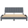 Estructura cama con luces LED terciopelo gris oscuro 160x200 cm