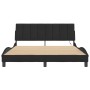 Estructura de cama con luces LED terciopelo negro 160x200 cm