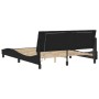Estructura de cama con luces LED terciopelo negro 160x200 cm