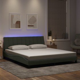Estructura cama con luces LED terciopelo gris claro 180x200 cm Estructura cama con luces LED terciopelo gris claro 180x200 cm
