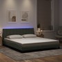 Estructura cama con luces LED terciopelo gris claro 180x200 cm