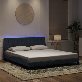 Estructura cama con luces LED terciopelo gris oscuro 180x200 cm en Camas y somieres | Comprar online en Foro24