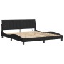 Estructura de cama con luces LED terciopelo negro 180x200 cm