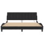 Estructura de cama con luces LED terciopelo negro 180x200 cm