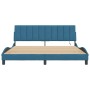 Estructura de cama con luces LED terciopelo azul 180x200 cm