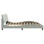 Estructura cama con luces LED terciopelo gris claro 200x200 cm