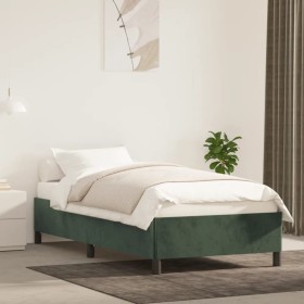 Estructura de cama de terciopelo verde 80x200 cm