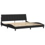 Estructura de cama con luces LED terciopelo negro 200x200 cm