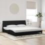 Estructura de cama con luces LED terciopelo negro 200x200 cm