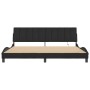 Estructura de cama con luces LED terciopelo negro 200x200 cm