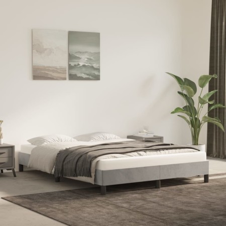 Light gray velvet bed frame 140x190 cm by vidaXL, Beds and slatted bases - Ref: Foro24-346970, Price: 108,16 €, Discount: %