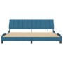 Estructura de cama con luces LED terciopelo azul 200x200 cm