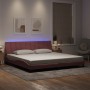 Estructura de cama con luces LED terciopelo rosa 200x200 cm