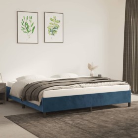 Estructura de cama de terciopelo azul 200x200 cm