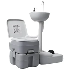 Gray Camping Portable Toilet and Pedestal Sink Set by vidaXL, Camping and hiking - Ref: Foro24-30140, Price: 363,80 €, Discou...