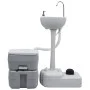 Gray Camping Portable Toilet and Pedestal Sink Set by vidaXL, Camping and hiking - Ref: Foro24-30140, Price: 363,80 €, Discou...