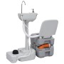 Gray Camping Portable Toilet and Pedestal Sink Set by vidaXL, Camping and hiking - Ref: Foro24-30140, Price: 360,20 €, Discou...