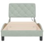Estructura cama con luces LED terciopelo gris claro 80x200 cm
