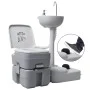 Gray Camping Portable Toilet and Pedestal Sink Set by vidaXL, Camping and hiking - Ref: Foro24-30140, Price: 363,80 €, Discou...