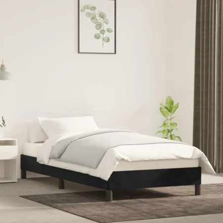 Light gray velvet bed frame 100x200 cm by vidaXL, Beds and slatted bases - Ref: Foro24-346960, Price: 70,75 €, Discount: %