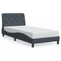 Estructura cama con luces LED terciopelo gris oscuro 80x200 cm
